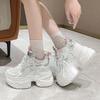 Scarpe da Ginnastica Chunky Bling da Donna Primavera Autunno Rete Traspirante Scarpe Casual Zeppa 10CM Scarpe con Plateau Fem Sportive Dad Smehoes