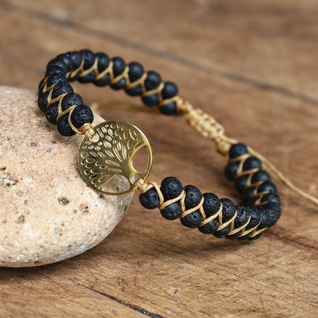 

Бірюзовий двошаровий браслет для йоги «Дерево життя»