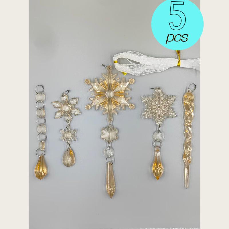 Transparent Snowflake Ice Spikes: Acrylic Christmas Decoration