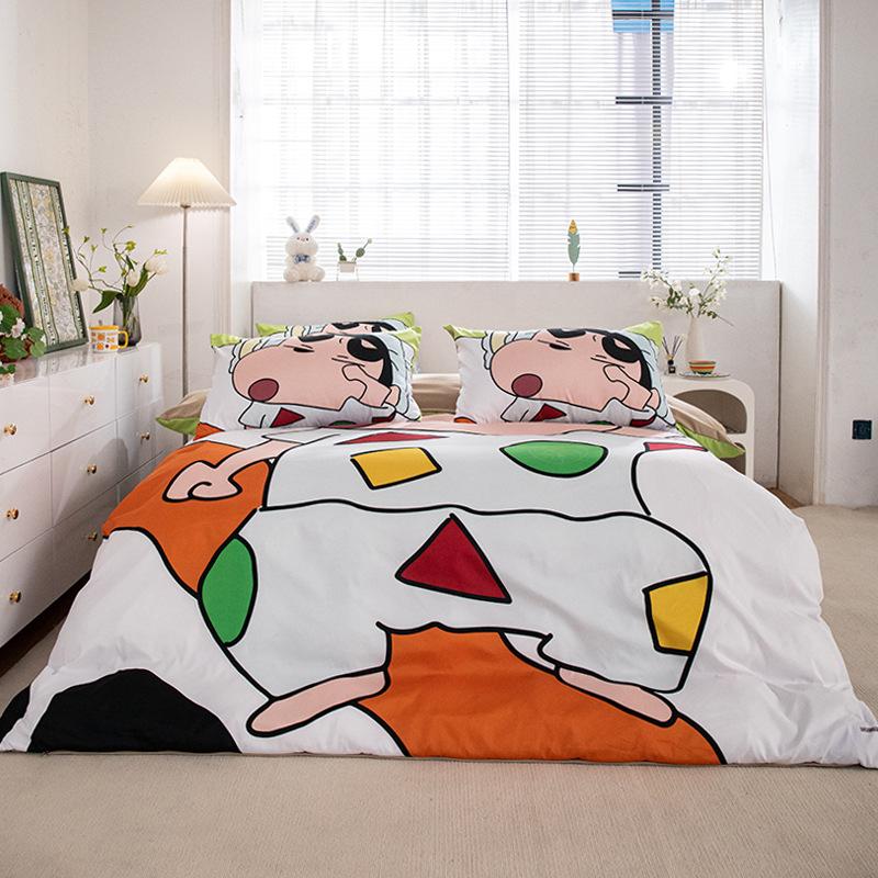 New Style C-Crayon Shin-Chan Bedding Sets Shin-Chan Duvet Cover Bed Set Quilt Cover Pillowcase Kids Adult Single/Double/Queen