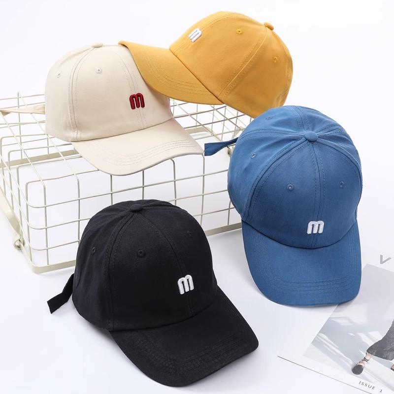 Soft Top Baseball Cap Children's Simple Versatile Letter Embroidered Baseball Cap Wide brim Small Face Outdoor Shade Cap