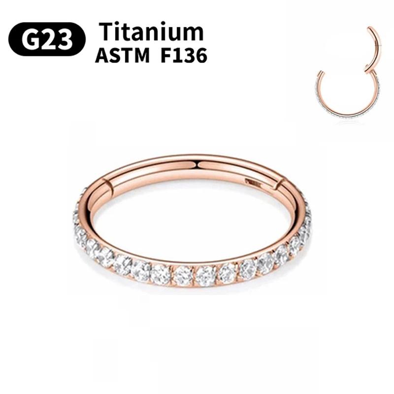 1/10pcs G23 Titanium Nasal Ring For Women Hoop Earring 16G/18G Piercing Jewelry Gift Lip Ring Hinge Clicker Open Diaphragm