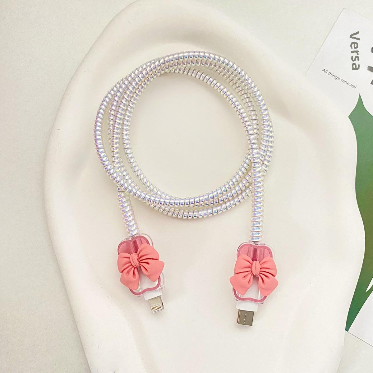 

Захисний чохол для заряджання iPhone 16 із швидкою зарядкою 20 Вт, сумісний з Apple 15 Pro Max, включає організацію кабелю для iPad 2024 line set 2+laser white rope рожевий