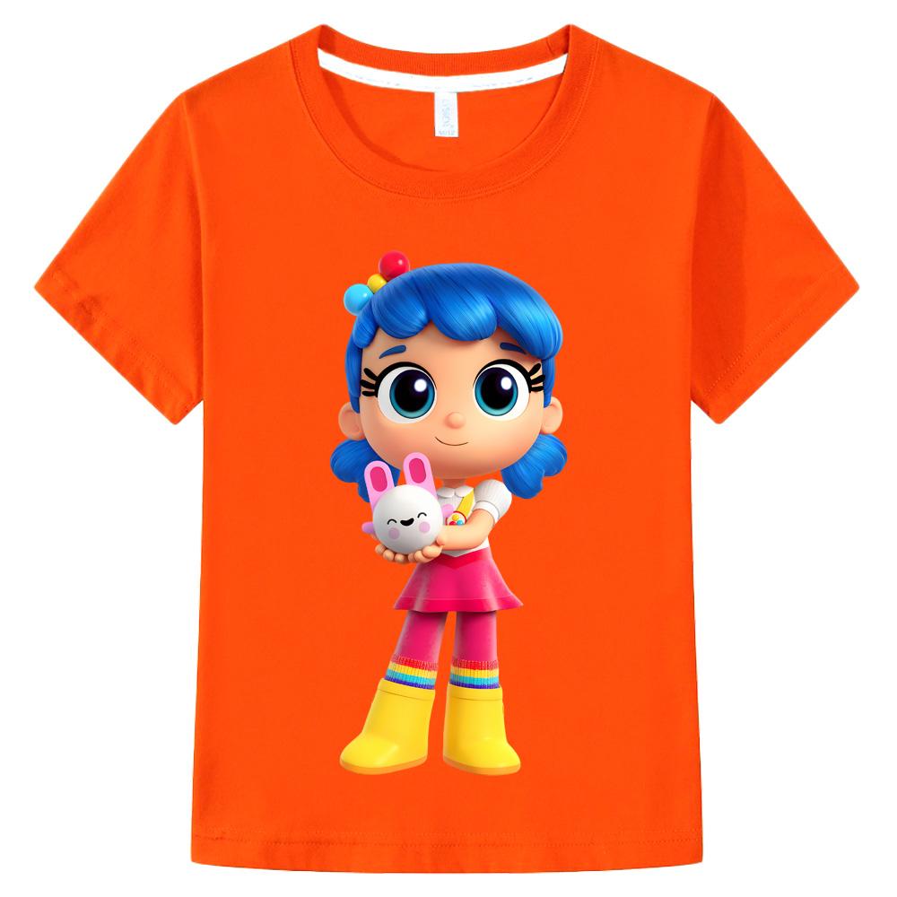Boys Girls Kids Clothing True and The Rainbow Kingdom Tops Short Sleeves Sports Fashion Streetwear Comic Crew Neck Tees