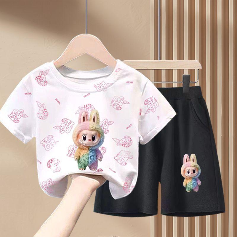 Children's Fashion Set Summer Girls' Cute Pure Cotton Set