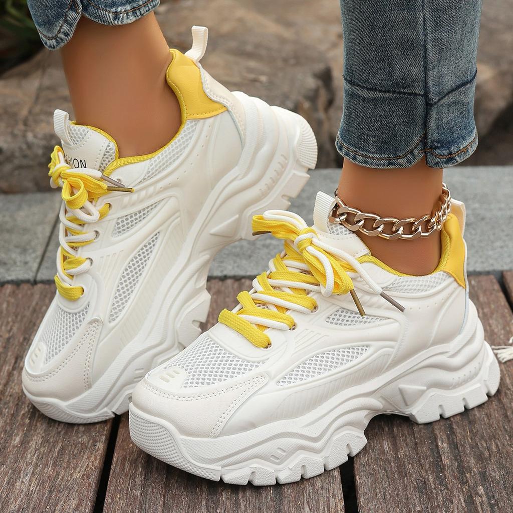 Sneakers Damen Atmungsaktive Mode Laufschuhe Bequeme Freizeitschuhe Tenis Damen Plateau Sportschuhe I19