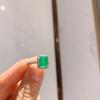 Cross Border Simulation Paraiba Pink Ring Socialite Emerald Square Jewelry