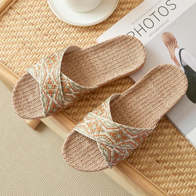 Women's Summer Silent Linen Slippers - Breathable Cotton for Indoor & Outdoor Use