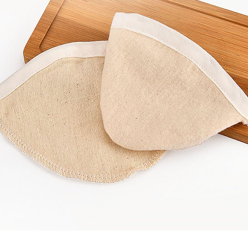 Reusable Handmade Coffee Filter Bag Wooden Handle Milk Tea Filter Bag Flannel Pot Cloth Mesh Basket Tool