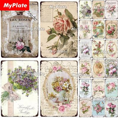 Rose Vintage Metal Sign Tin Sign Vintage Decoration Plaque Home Wall Decor Bar Sign Home Decor Poster Custom
