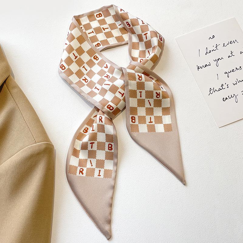Hochwertiges Haarband aus koreanischer Seide in Khaki-Nude – professionelles Accessoire für Frühling/Herbst