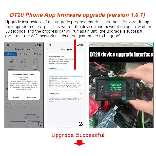 DC 0-420V Tuya WiFi Smart Lithium-Batteriekapazitäts-Erkennungstester DC Digitalanzeige Strom Spannung Coulomb Leistungsmesser DT20W