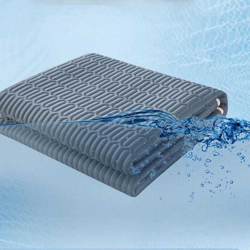 Set Tappetino Rinfrescante in Lattice Estivo Nordico Spesso Pieghevole Materasso Topper per Condizionatore d'Aria con Cinturino Colore Solido Morbido Set Biancheria da Letto