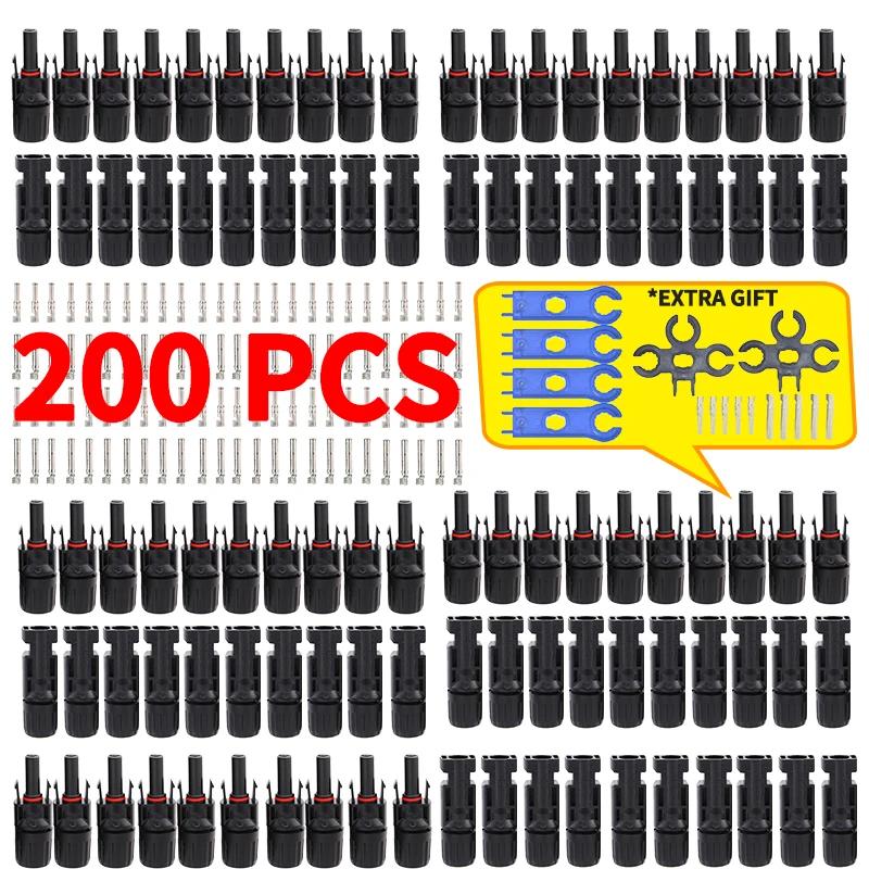 Free Shipping 400/200/100/10 Pcs Solar Connector PV Plug 1000V DC 30A  Connectors Kit for Photovoltaic PV/MC Cable 2.5/4/6mm²