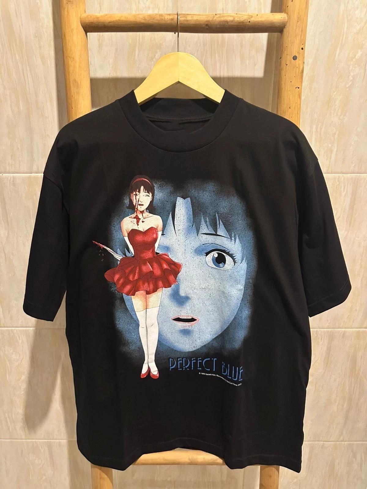 Винтажная футболка Идеально синяя Аниме Мима Киригоэ Бутлег NT146 БЕСПЛАТНАЯ ДОСТАВКА M