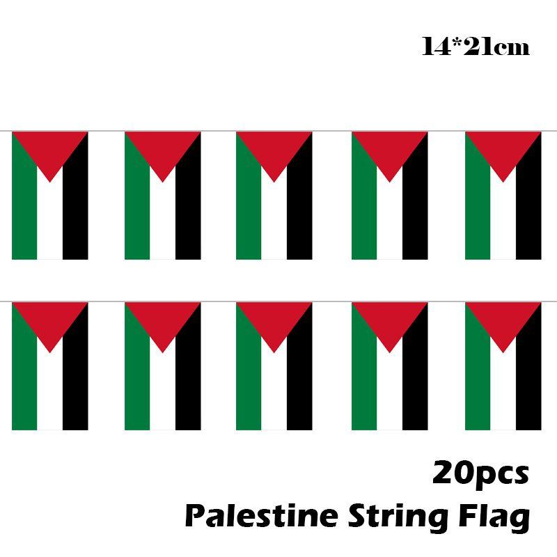 

Premium Palestine String Flag Banners Set 20pcs Polyester Decor For Celebrations