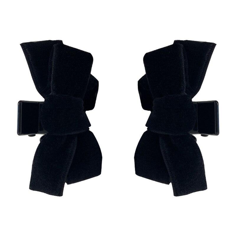 2Pcs Fashion Black Bow Hair Claw Clip Princess Velvet Bow Hair Clip Claw Clamp Headwear Girls Women Hair Accessories