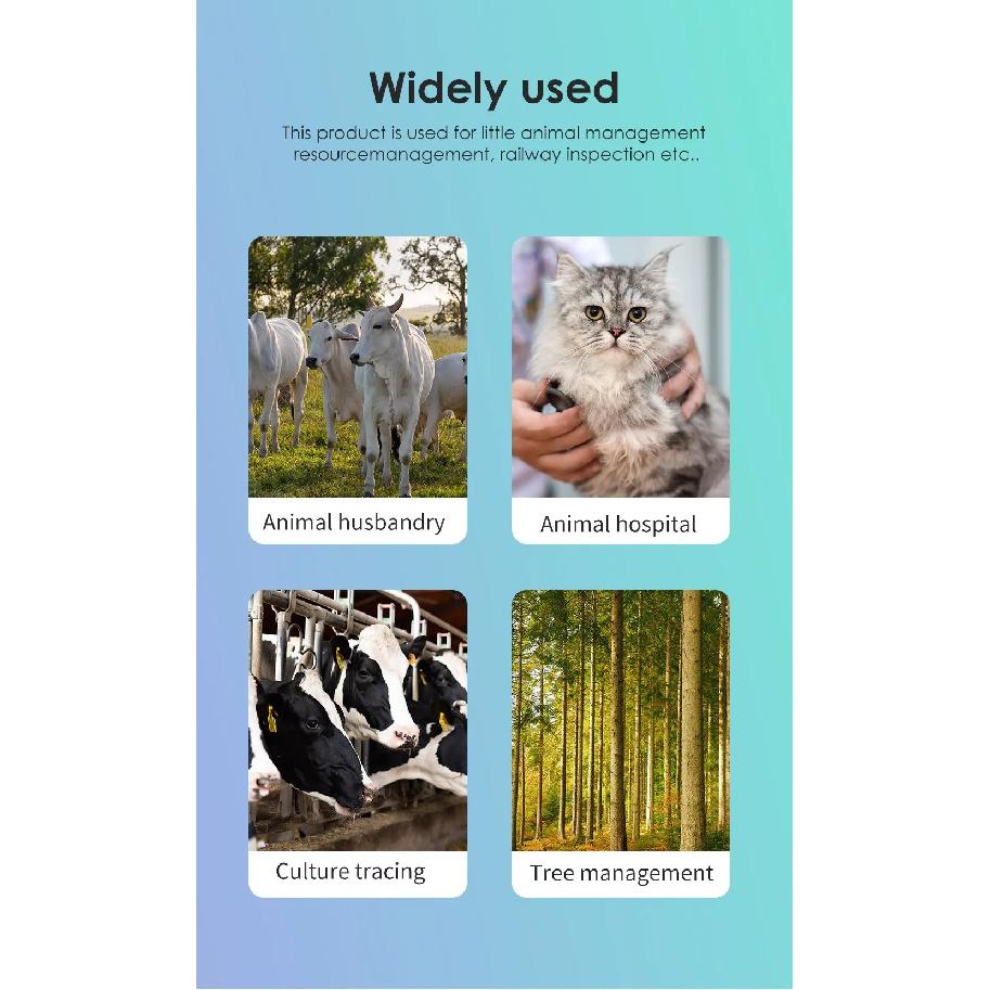 128/256 Records Portable Animal Clip Scanner Pet Microchip Display Screen Scanner Animal Handheld Reader for Animal Management