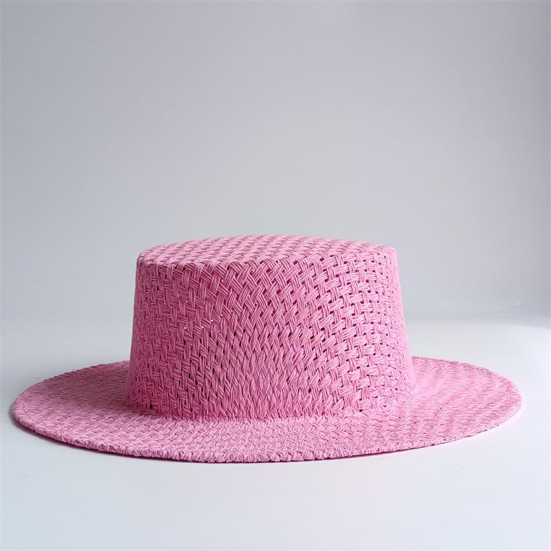 Cappello di Paglia Estivo 2026 Nuovo Cappello di Paglia Francese a Tesa Piatta Elegante Cappello da Sole da Esterno per Donna Cappello Estivo gorras spiaggia