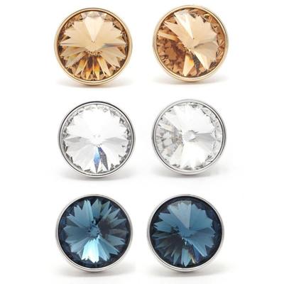 E413 Circle 10mm Austrian Crystal Earrings