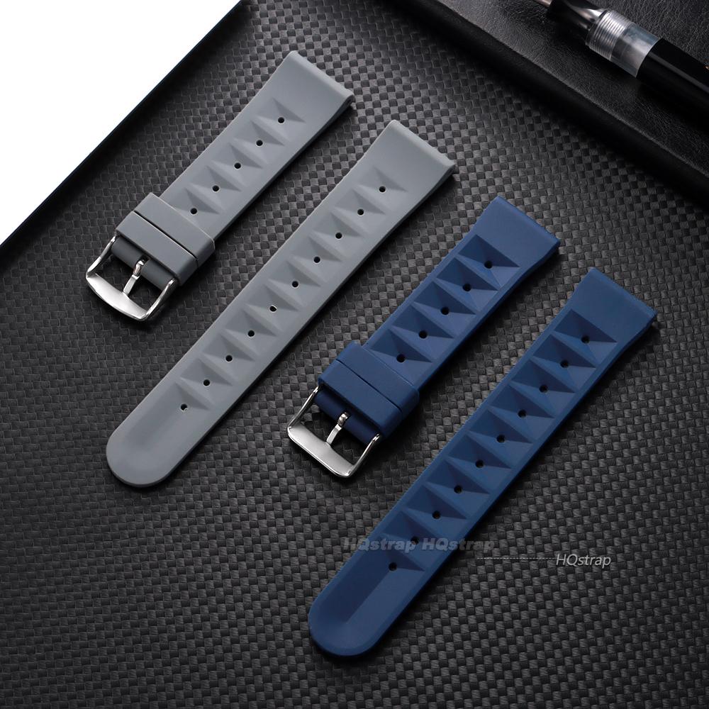 Premium Rubber Watch Band for Seiko Soft Universal 20mm 22mm Silicone Strap Replacement for Water Ghost Waterproof Watchbands