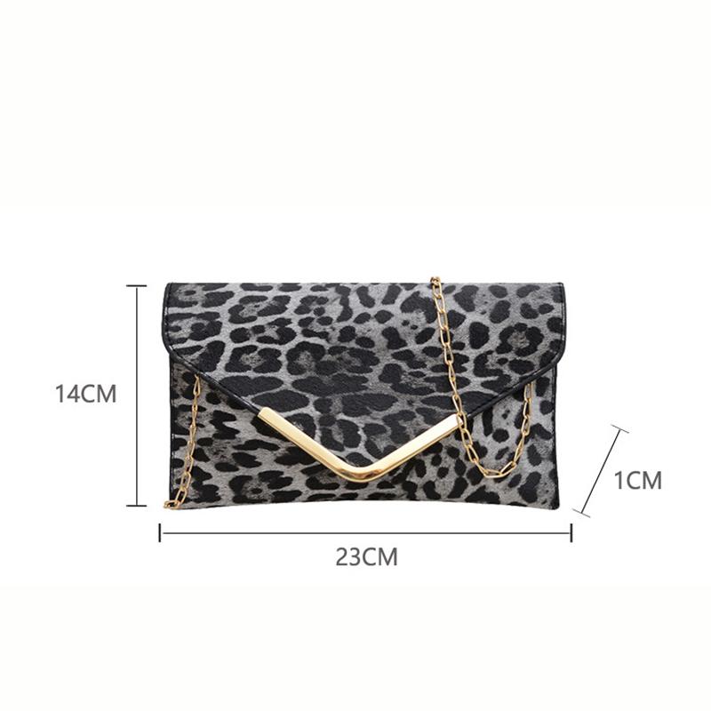 Fashion Women Leopard Print Clutch Soft PU Leather Purses Female Large Capacity Envelope Bags Ladies Evening Party Bag AVE