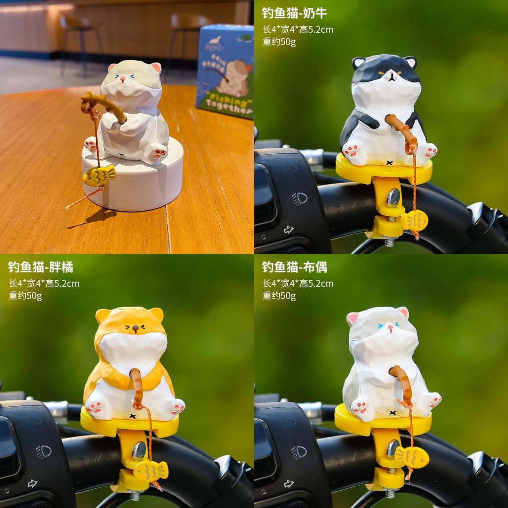 Resin Cat Art Toy With Fishing Motif For Wedding Or Birthday Gift