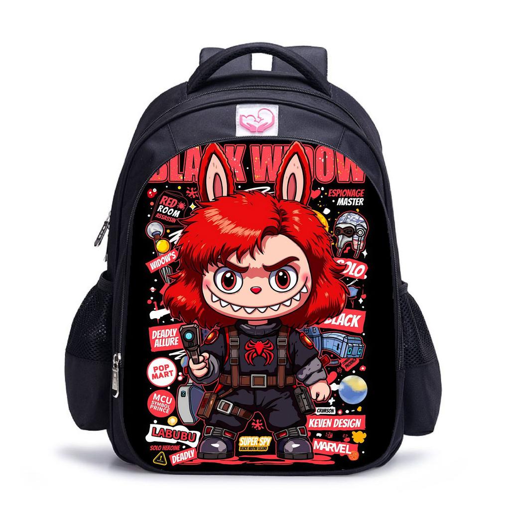 Labubu Trendy Children's Kindergarten Schoolbag Black Men's and Women's Backpack Cartoon Student Backpack 5530 CLE