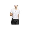 Solid Color Logo Print Crew Neck T-Shirt Women Tops White HF2475