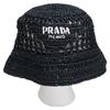 Prada [Excellent Condition] 1HC137 2A2T Woven Fabric Bucket Hat Hat M blackUsed