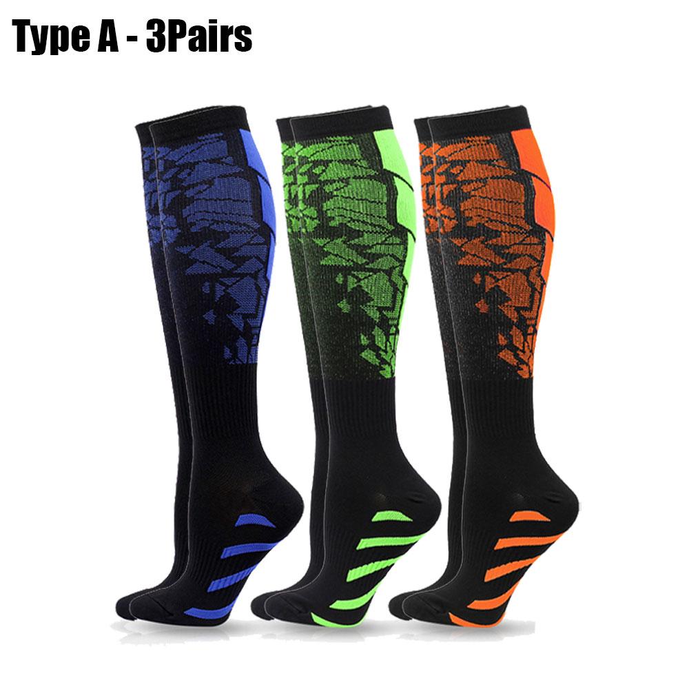 1/3/6 Pairs Sport Compression Stockings For Women Men Nursing Hiking Travel Flight Running Fitness Socks