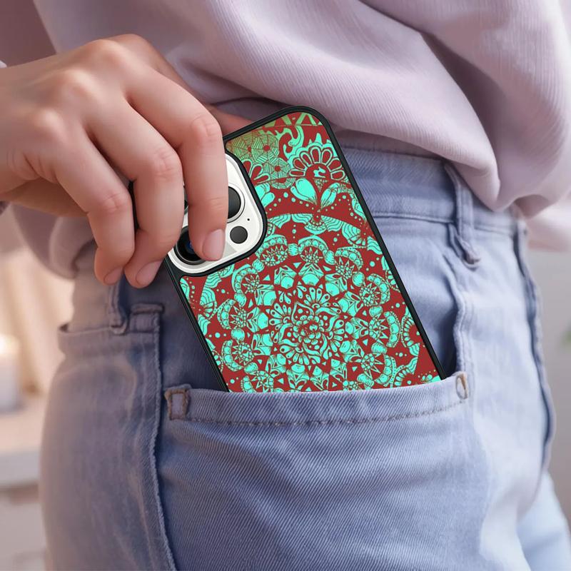 Turquoise Mandala Phone Case For iPhone 17 Air 15 16e 14 13 Pro Max Coque 12 11 Pro Max PLUS cover