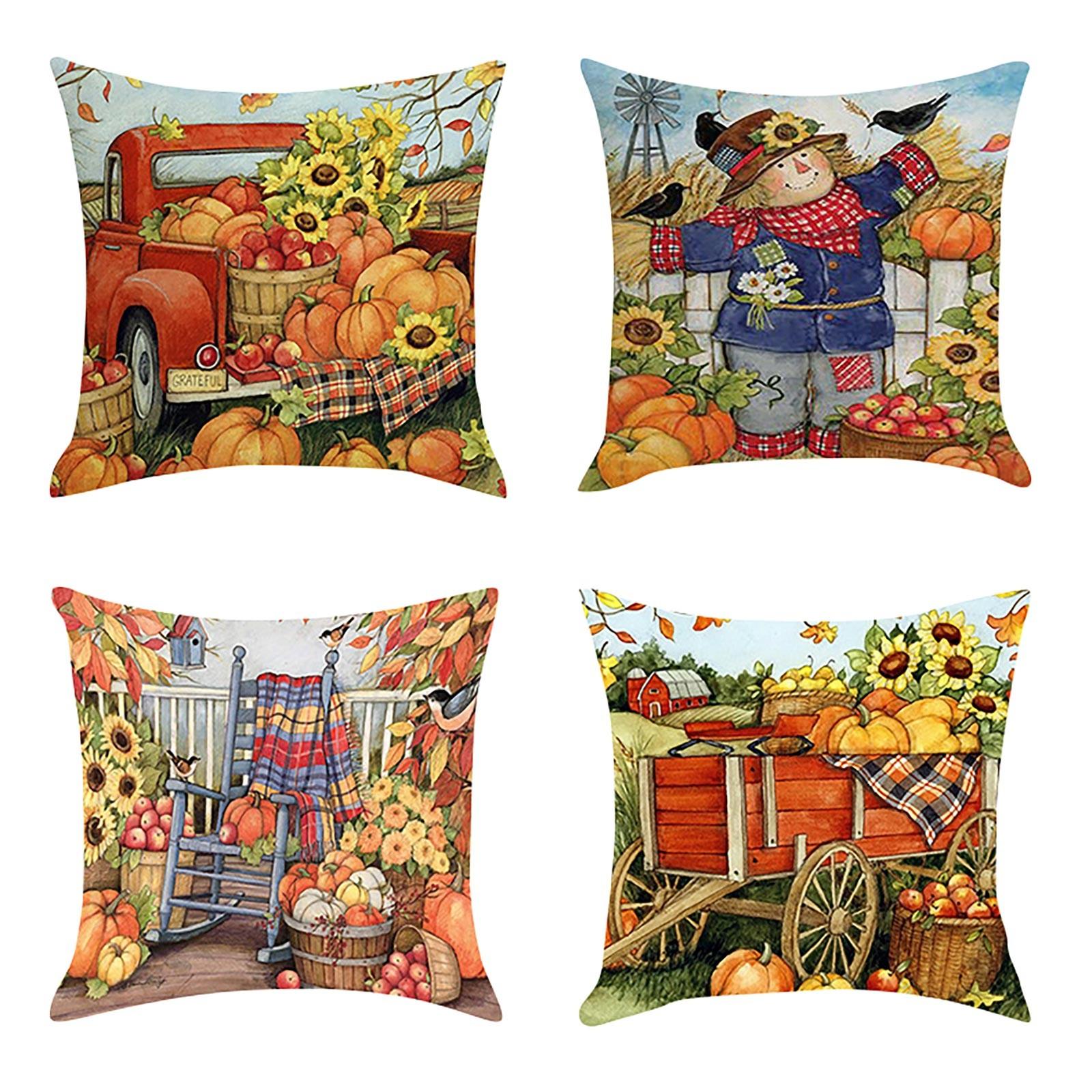 Наволочки на подушки 18x18 Осень, Декоративные наволочки на подушки для дивана, домашнего декора, 4 шт.