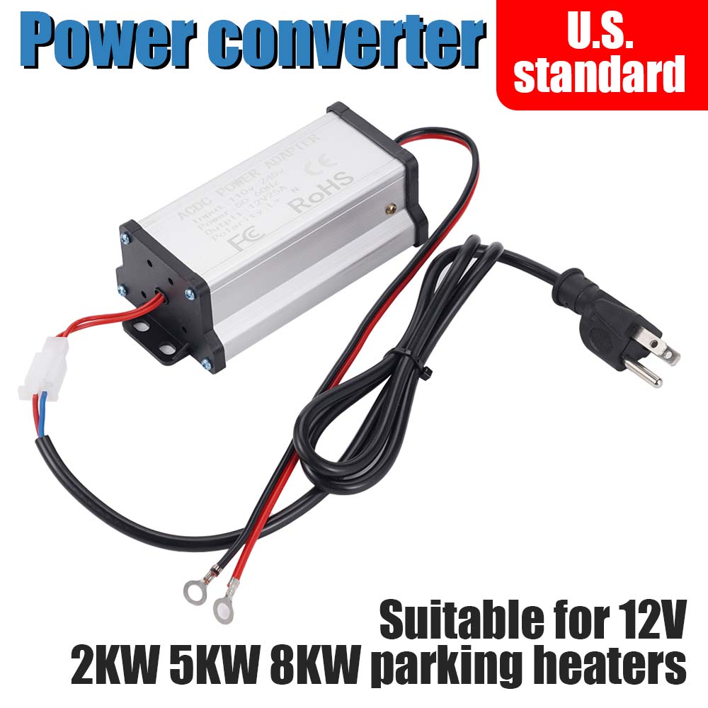 12V Power Converter AC 110V-245V to DC 12V 25A Charger High-power Universal Adapter EU/US/UK Standard For 2KW 5KW-8KW Heater