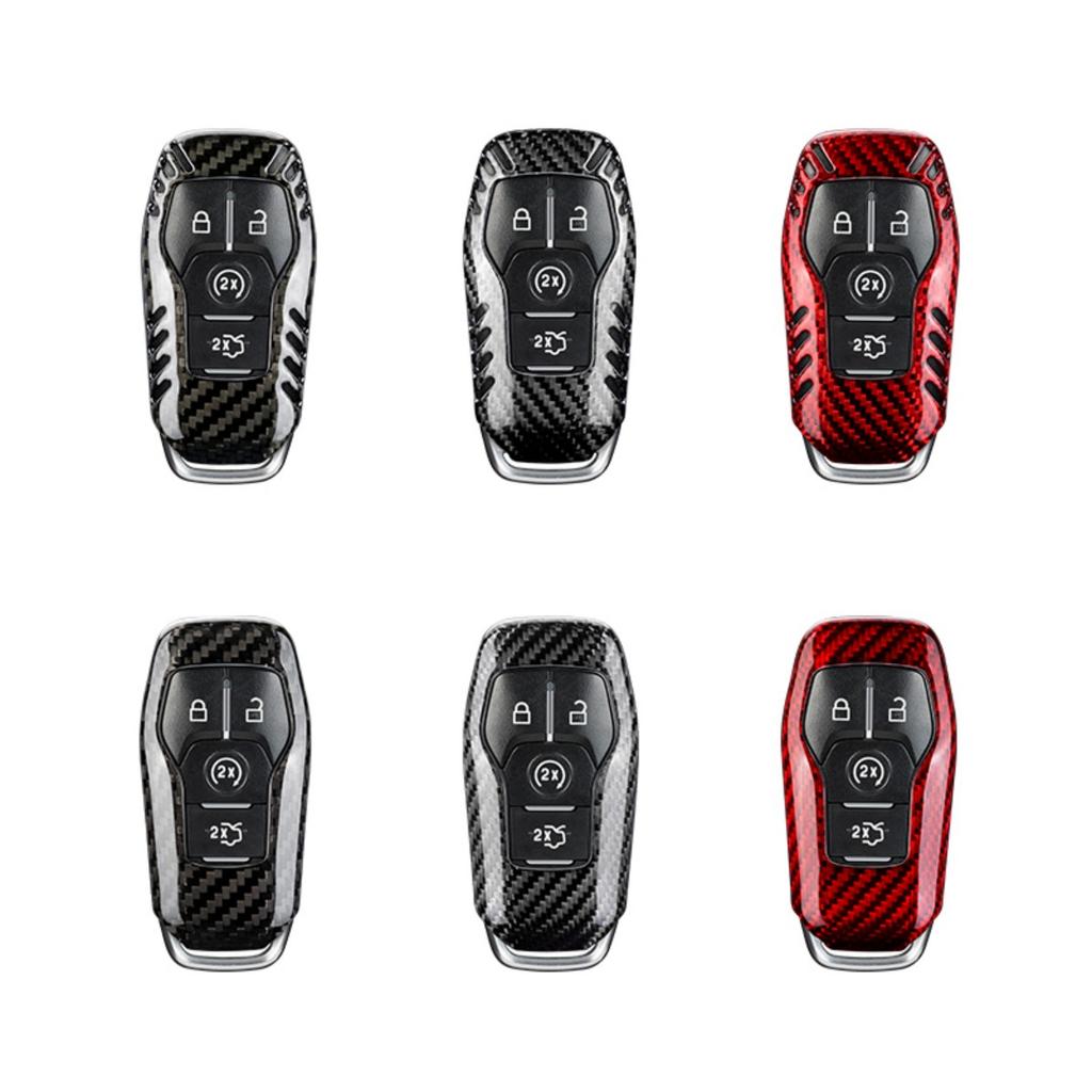 Carbon Fiber Car Key Case Shell For Ford Fusion Mondeo Mustang F-150 Explorer Edge T-Carbon Key Cover Protect Key