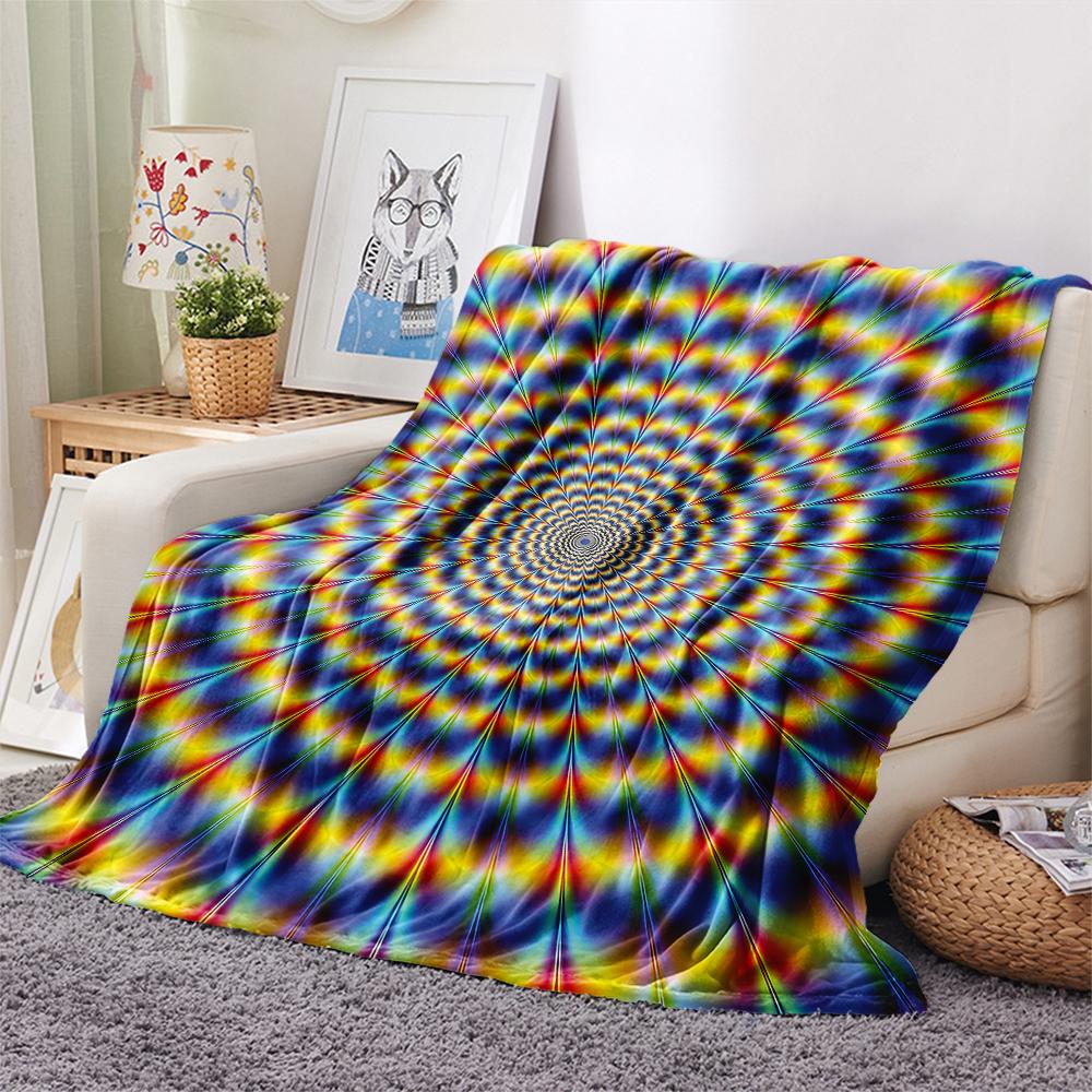 1Pc 3D Illusion Print Flannel Blanket, High Quality Comfortable for All Seasons, Home Decor, Warmth and Comfort, Perfect for Christmas Gifts