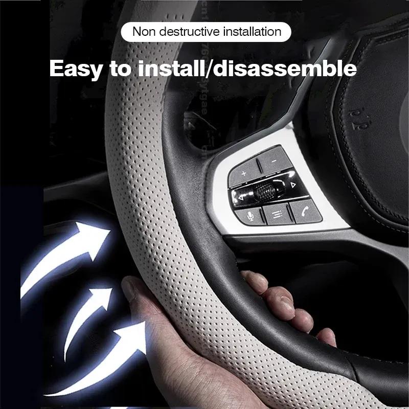 For Honda TYPE R Accord Civic HRV CRV CITY Jazz Pilot Odyssey Spirior FIT Ultra Thin 8D Nappa Leather Car Steering Wheel Cover