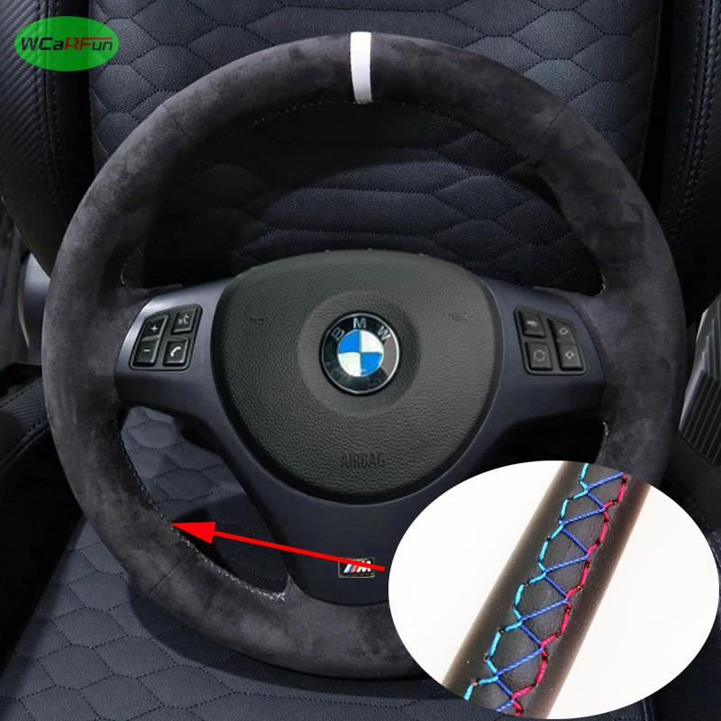 gnhct10 Customized Car Steering Wheel Braid Soft Suede Cover Anti-Slip For BMW E90 Pack M Sport M3 E91 E92 E93 E87 E81 E82 E88 X1 E84
