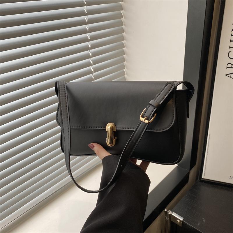 Portable underarm women's small square bag personalized trendy new lock fashionable retro underarm shoulder