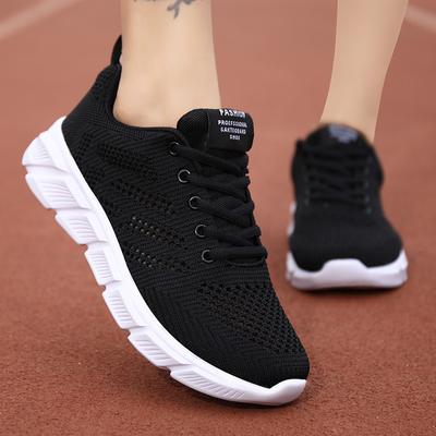 Summer Sports Shoes Women's Flat Bottom Women's Hollow Mesh Breathable Popular Casual Shoes Lightweight Soft Sole Car Training Shoes