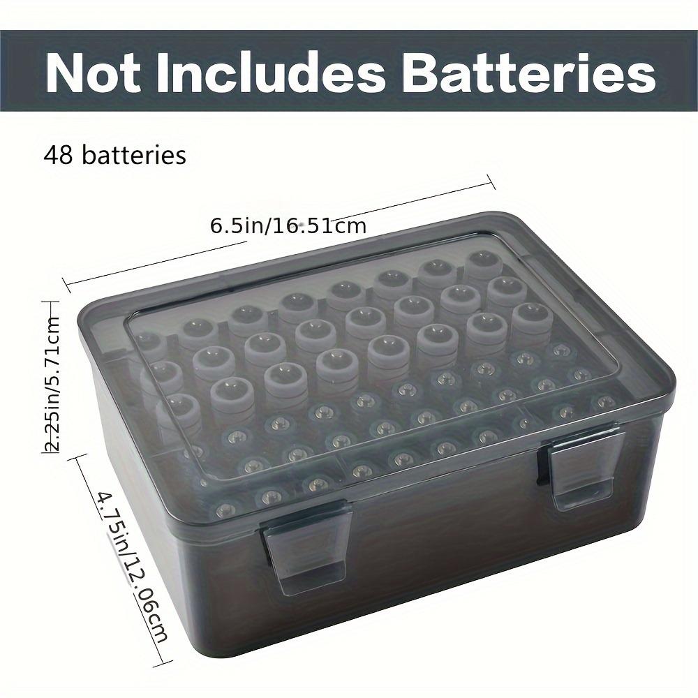 Practical Battery Organizer with Foam Groove Design, Transparent Box Stores 54 AA/AAA Batteries, Batteries Excluded