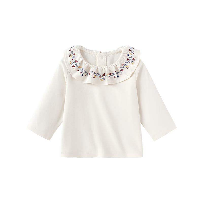Детская хлопковая футболка с длинным рукавом и оборками для девочек Babylove 110