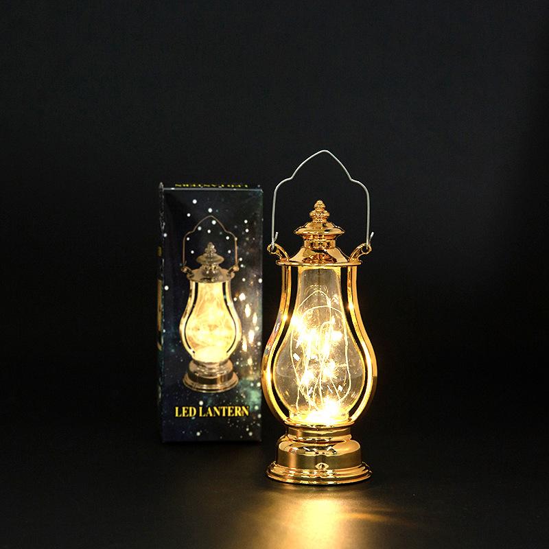 Cross-border LED wind lamp Halloween atmosphere decoration layoutdigital candle lamp retro satchel digital pony lamp