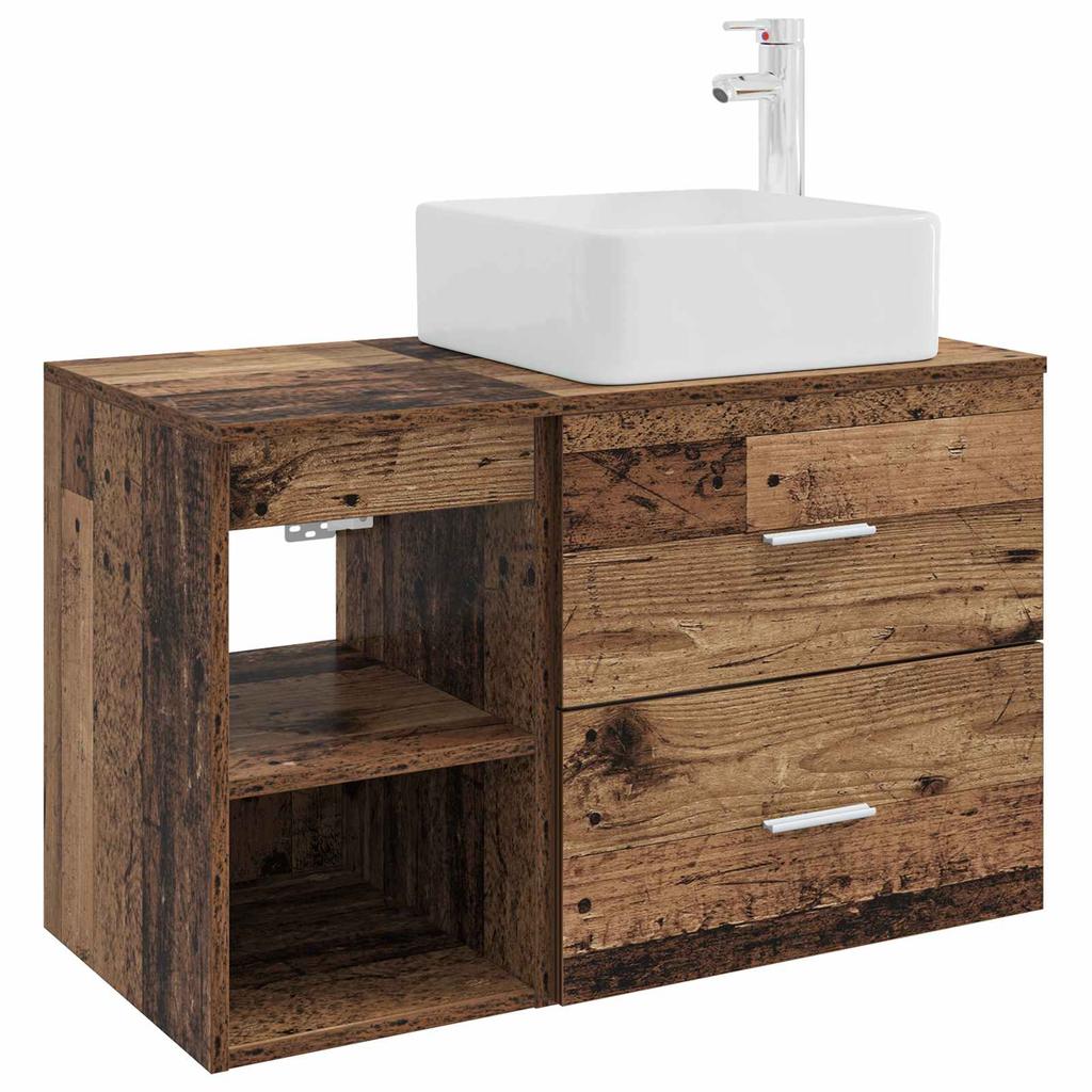 Bathroom Furniture Set 2 pcs Reclaimed Wood Effect Particleboard