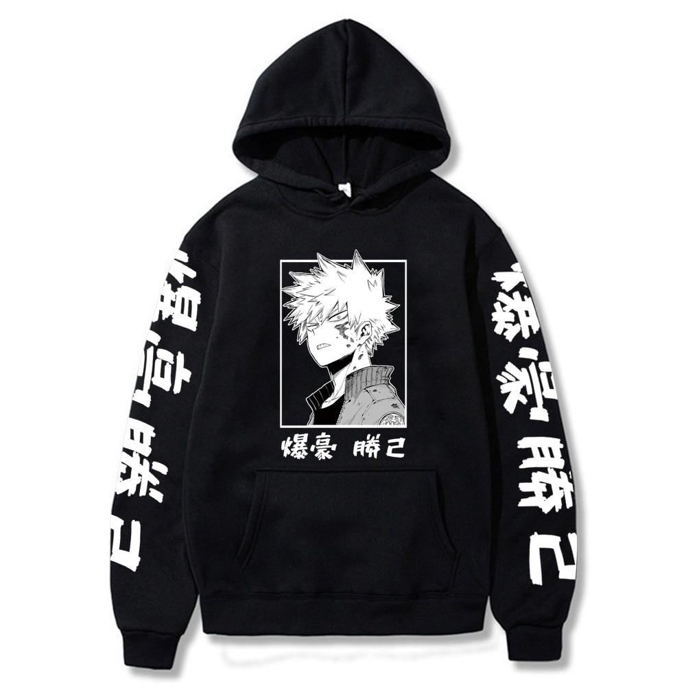 Anime My Hero Academy Bakugou Katsuki Cartoon Comics Harajuku Long Sleeve Street Clothing Large Women's Winter Sweatshirt