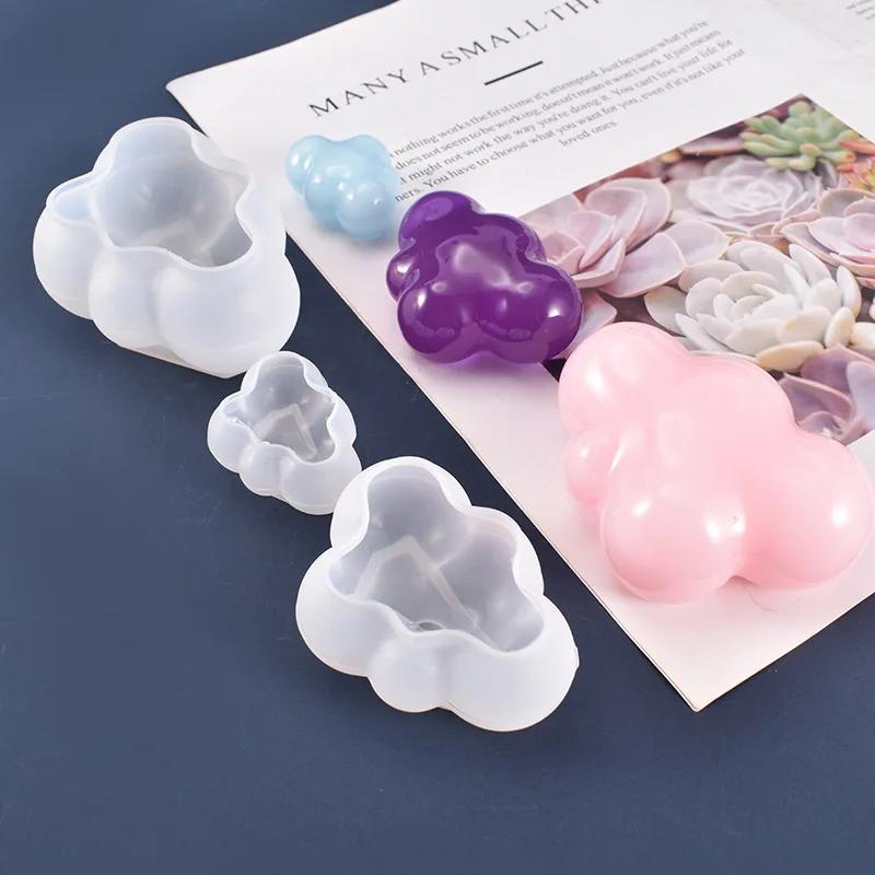1 Piece 3D Cloud Shaped Soap Candle Mold Oil Scented Candle DIY Cloud Shaped Candle Making 3D Silicone Mold