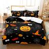 Halloween Cartoon Pumpkin Lantern Castle Bat Comfortable Duvet Quilt Cover Pillowcase Bedding Set Children Bedroom Decoration