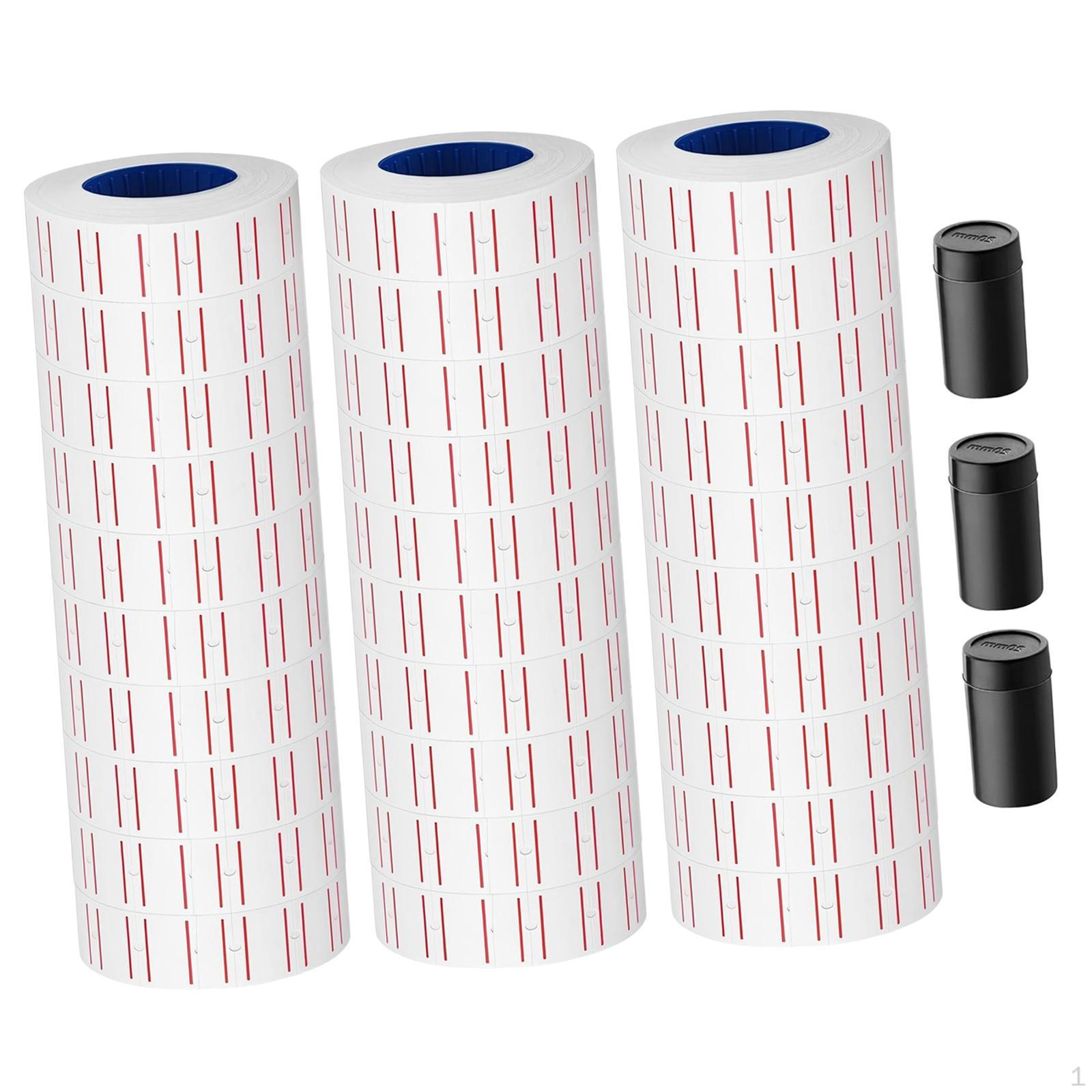 

30 Rolls 15000Pcs White Value Labels Pricemarker Stickers for MX-5500 Labeller with 3 Refill Ink