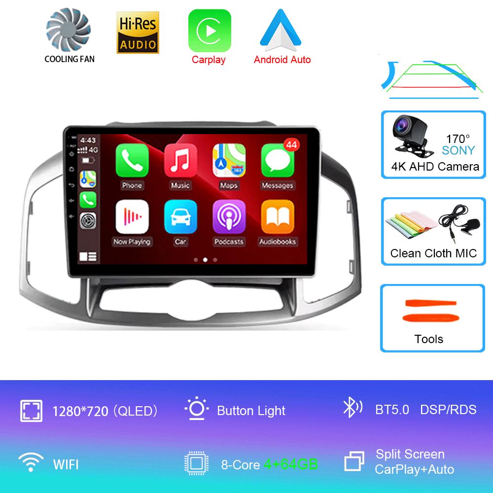 Car Radio Android 14 Carplay Auto 2K Screen Video Multimedia Player For Chevrolet Captiva 1 2011 - 2016 2 Din Autoradio Stereo