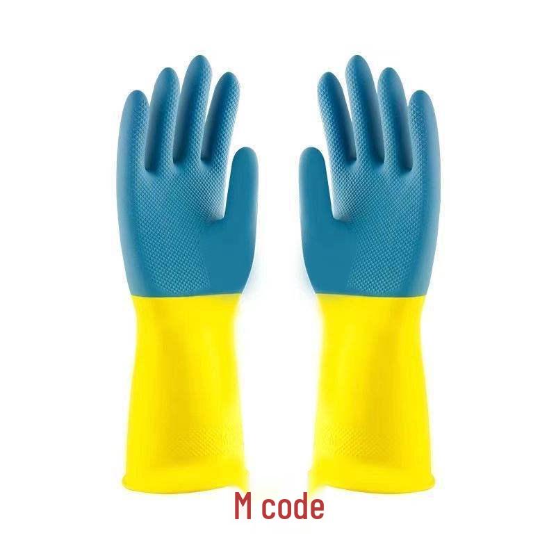 Высококачественные двухслойные резиновые перчатки: Кислото-, щелоче- и коррозионностойкая, водонепроницаемая, прочная, износостойкая защита труда.